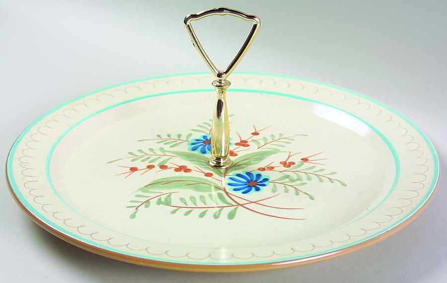 Blue Daisy Round Serving Plate with Handle (CH) by Stangl-1