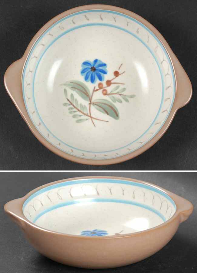 Blue Daisy Lugged Soup Bowl by Stangl-1