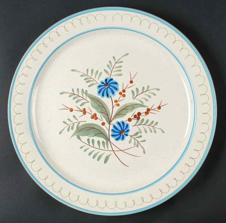 Blue Daisy 14" Chop Plate (Round Platter) by Stangl-1