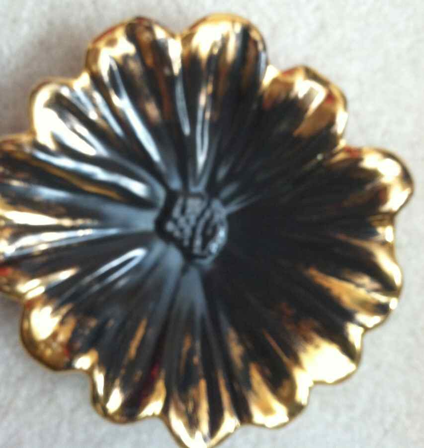 Black Gold Small Ashtray by Stangl-1