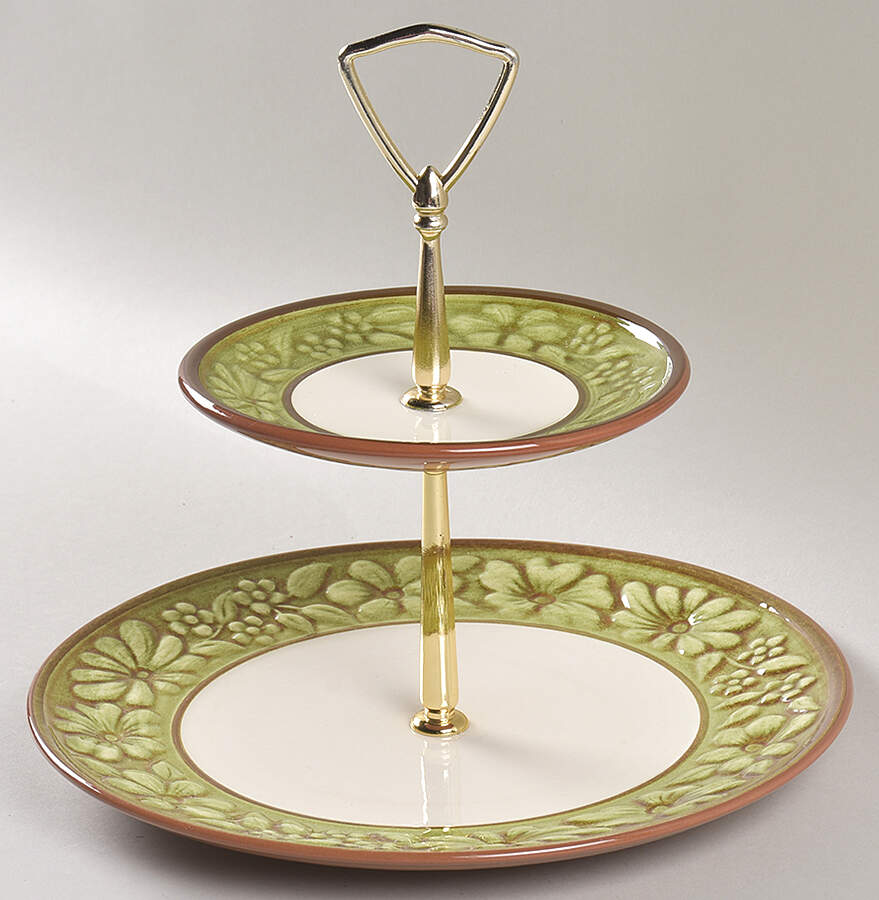 Blossom Ring 2 Tiered Serving Tray (Dinner&Bread/Butter Plate) by Stangl-1