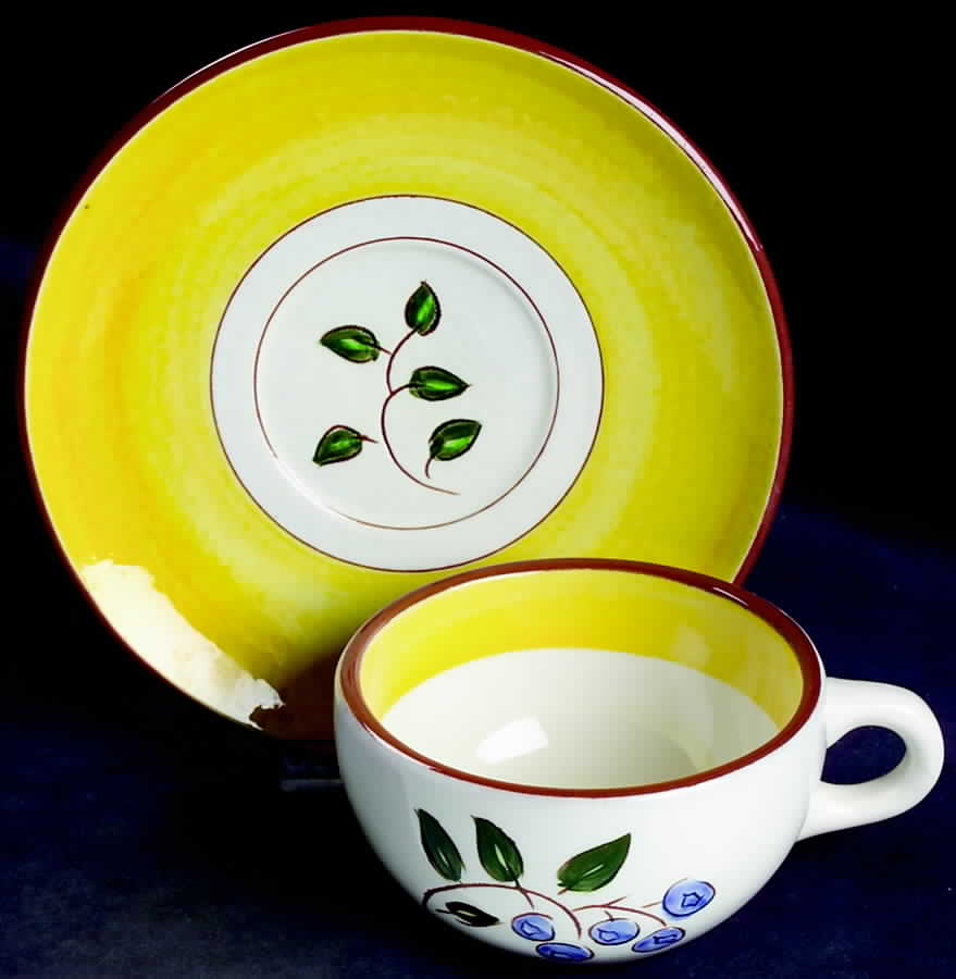 Blueberry Flat Cup & Saucer Set by Stangl-1