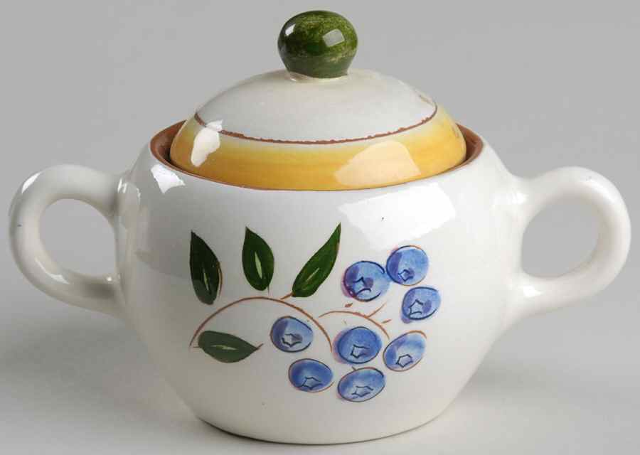 Blueberry Sugar Bowl & Lid by Stangl-1