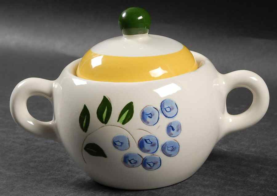 Blueberry Sugar Bowl & Lid by Stangl-1