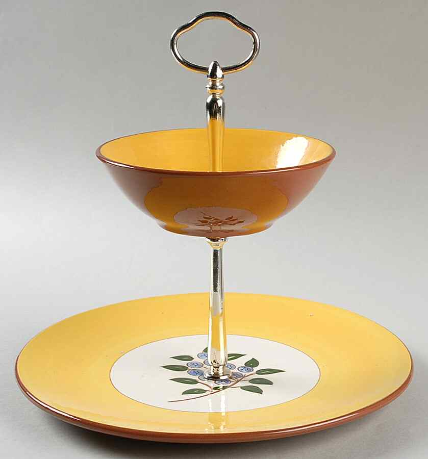Blueberry 2 Tiered Serving Tray (Dinner Plate & Cereal Bowl) by Stangl-1