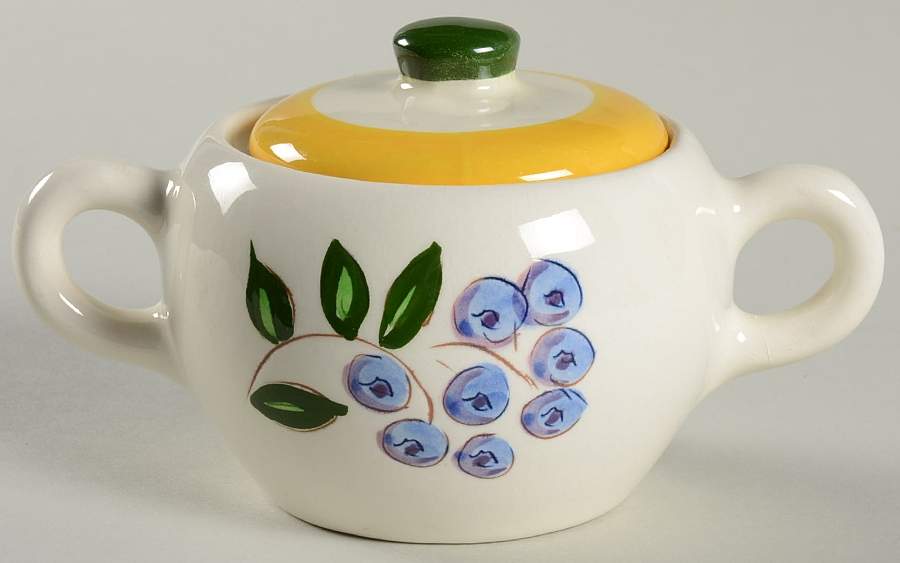 Blueberry Sugar Bowl & Lid by Stangl-1