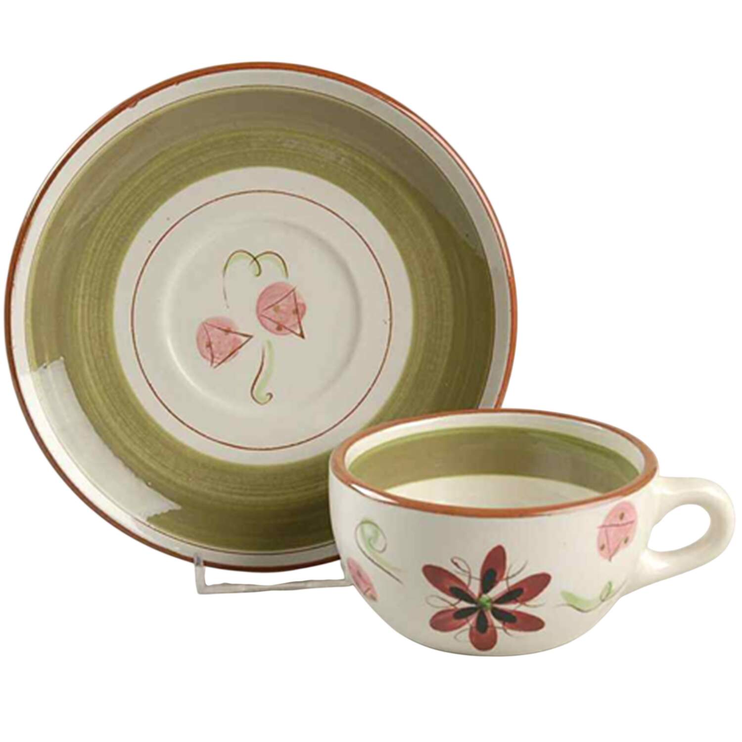 Carnival Flat Cup & Saucer Set by Stangl-1