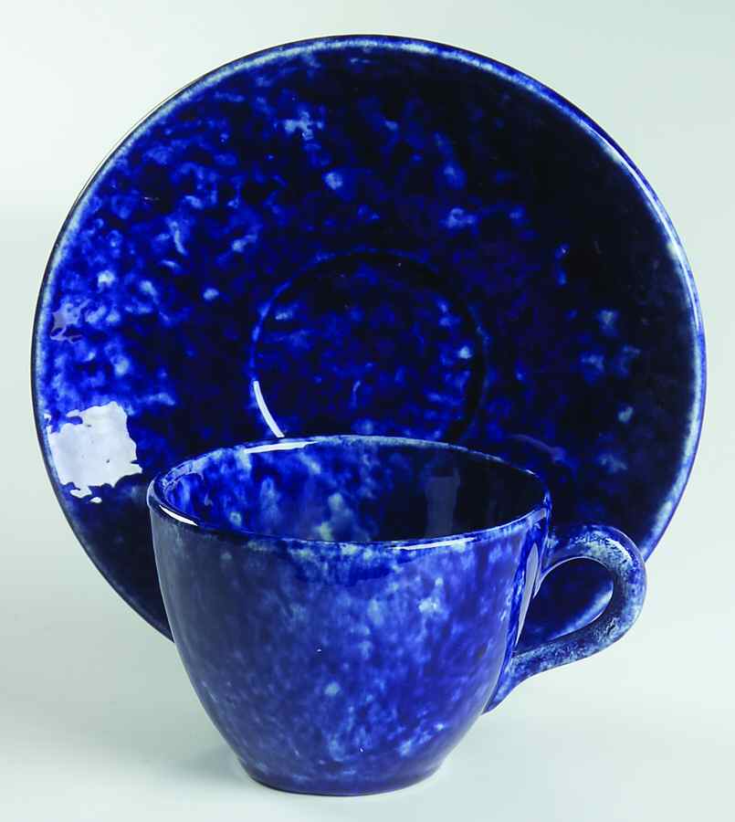 Caughley Blue Flat Cup & Saucer Set by Stangl-1