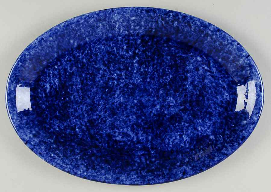 Caughley Blue 15" Oval Serving Platter by Stangl-1
