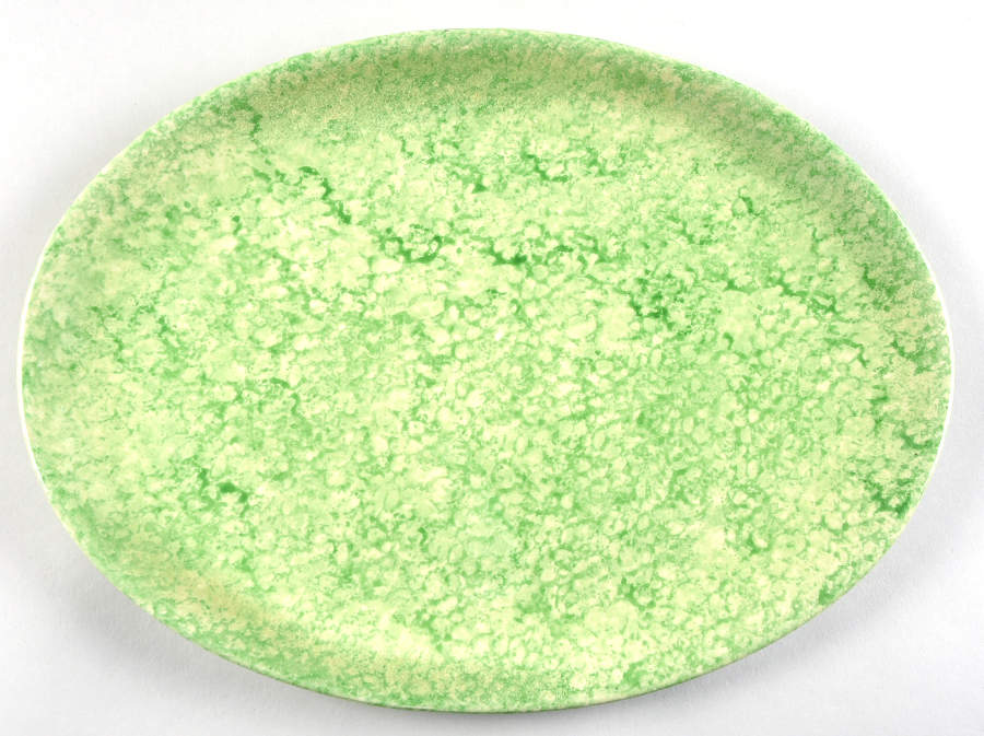Caughley Green 11" Oval Serving Platter by Stangl-1