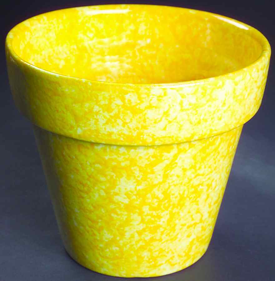 Caughley Yellow 6" Flower Pot by Stangl-1