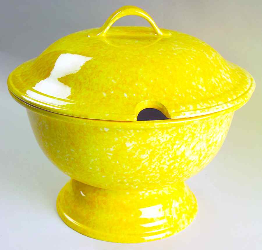 Caughley Yellow Tureen &  Lid by Stangl-1