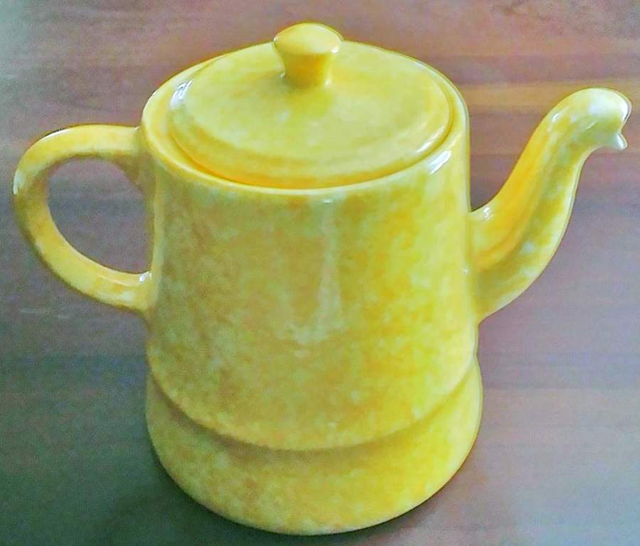 Caughley Yellow Teapot & Lid by Stangl-1