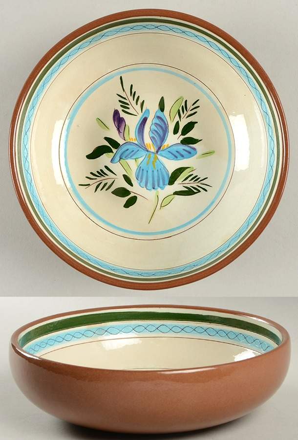 Country Garden (Brown Body and Carved) 8" Round Vegetable Bowl by Stangl-1