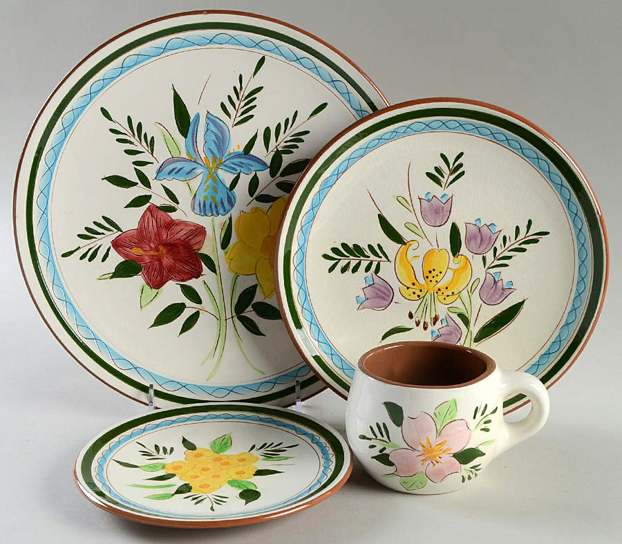 Country Garden (Brown Body and Carved) 4 Piece Place Setting by Stangl-1