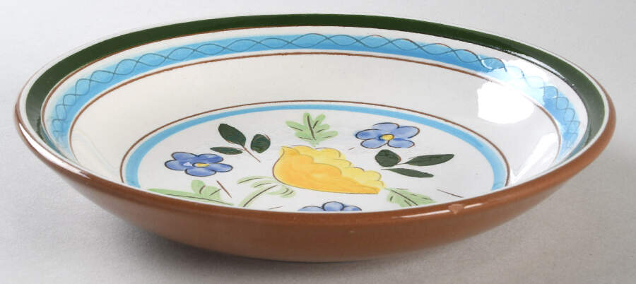 Country Garden (Brown Body and Carved) Coupe Soup Bowl by Stangl-1