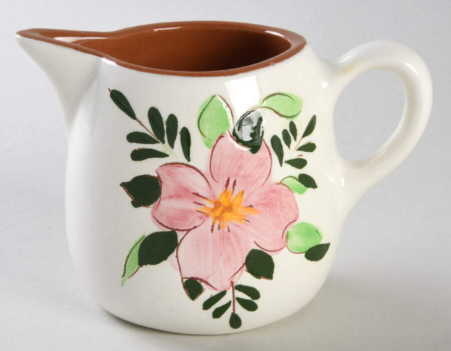Country Garden (Brown Body and Carved) Creamer by Stangl-1