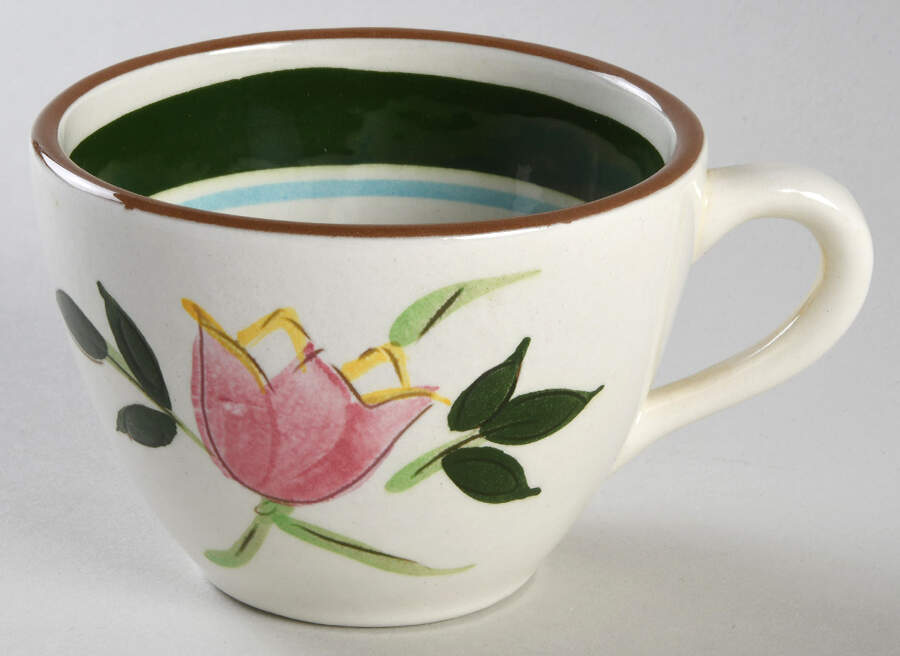 Country Garden (Brown Body and Carved) Flat Cup by Stangl-1