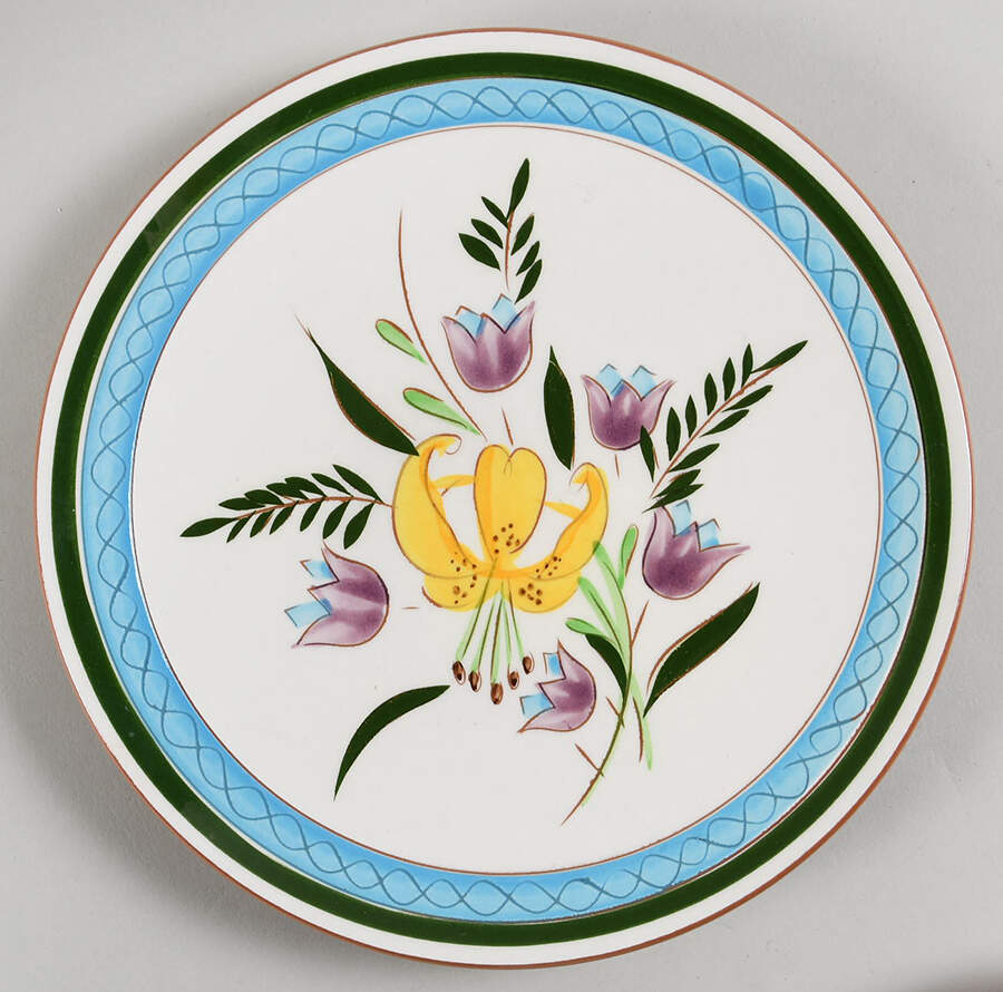 Country Garden (Brown Body and Carved) Salad Plate by Stangl-1