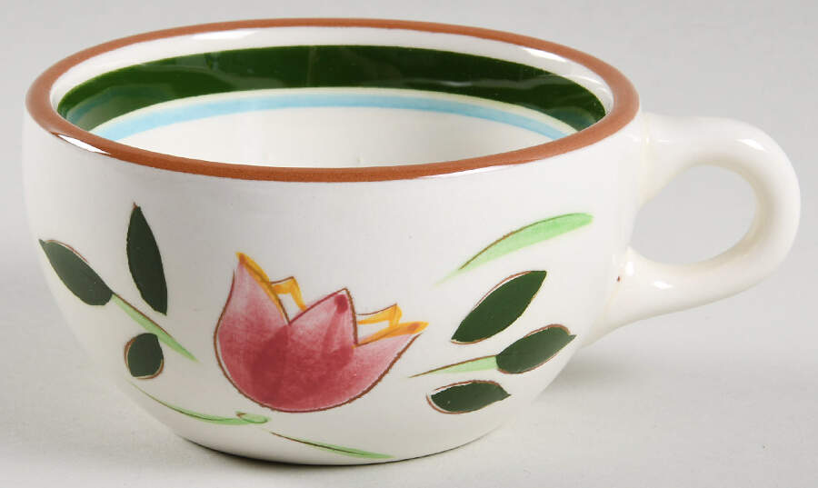 Country Garden (Brown Body and Carved) Flat Cup by Stangl-1