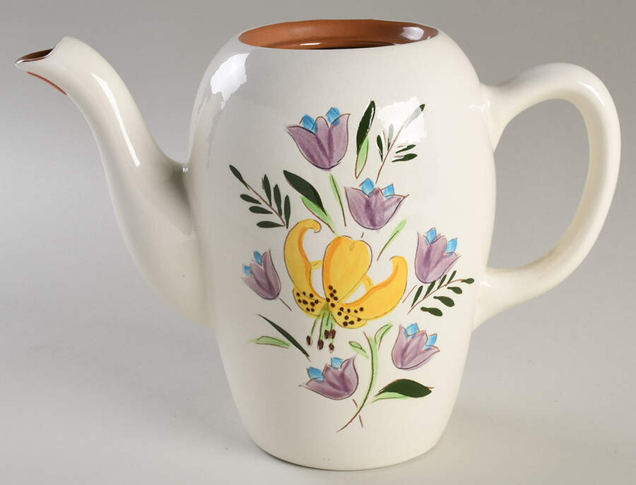 Country Garden (Brown Body and Carved) Coffee Pot No Lid by Stangl-1