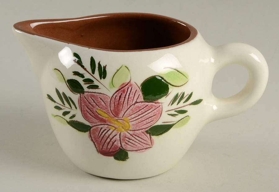 Country Garden (Brown Body and Carved) Creamer by Stangl-1