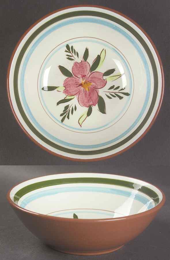 Country Garden (Brown Body and Carved) Coupe Cereal Bowl by Stangl-1