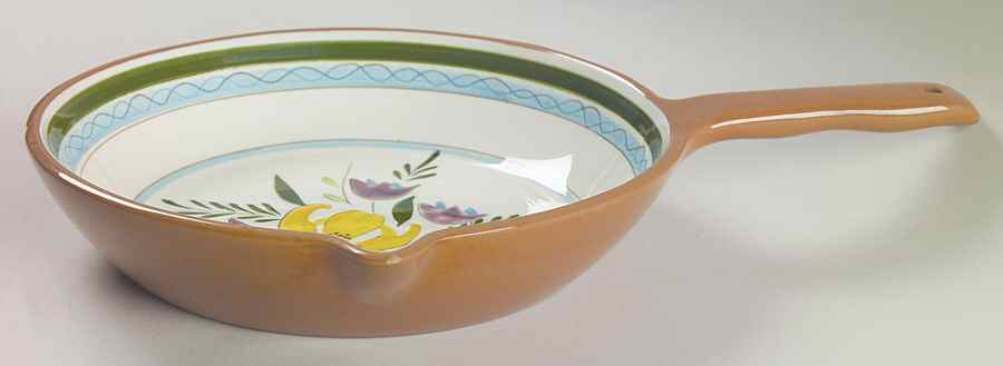 Country Garden (Brown Body and Carved) Open Skillet by Stangl-1