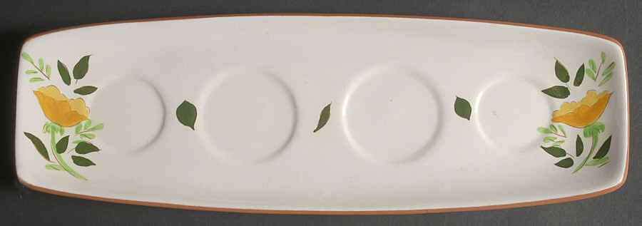 Country Garden (Brown Body and Carved) Tray for Condiment Set by Stangl-1