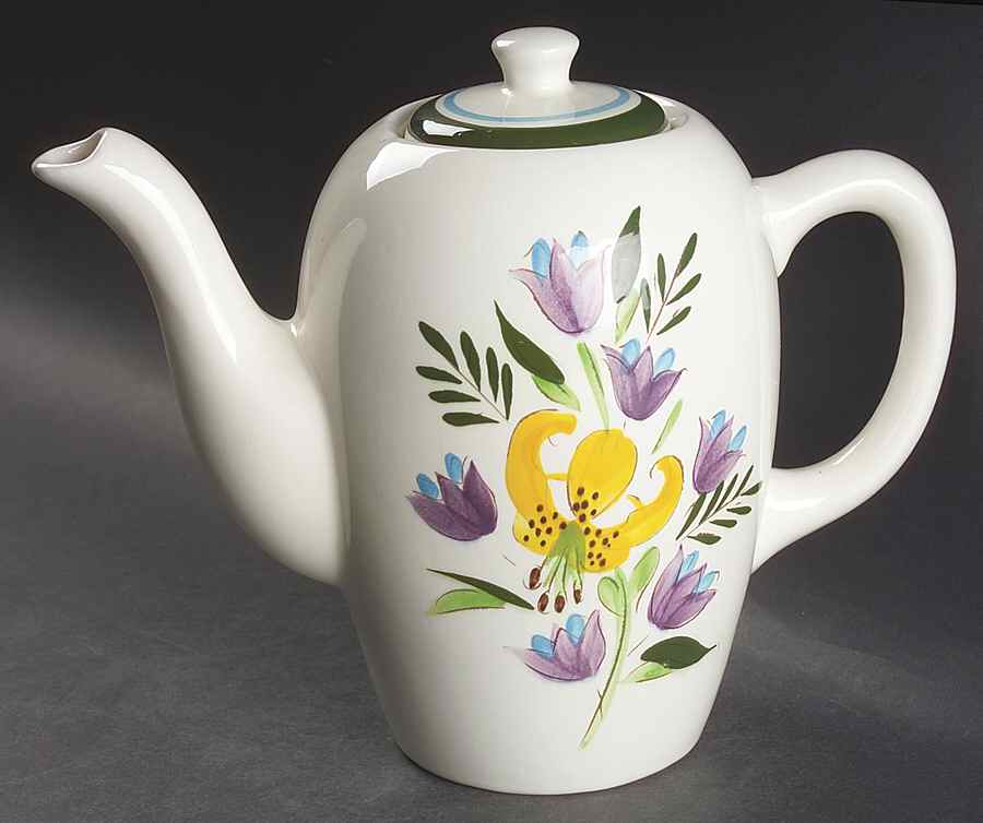 Country Garden (White Body) Coffee Pot & Lid by Stangl-1