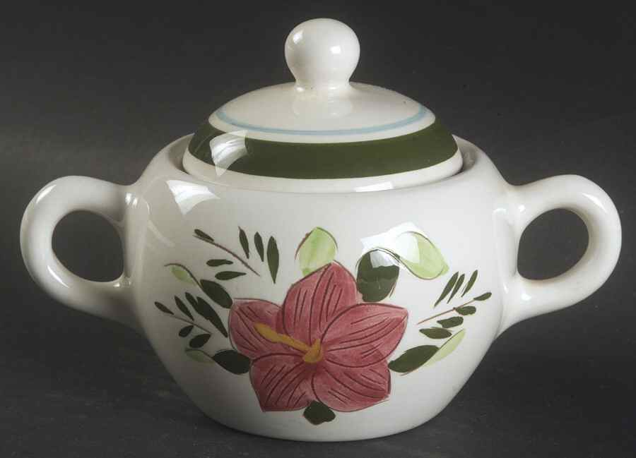 Country Garden (White Body) Sugar Bowl & Lid by Stangl-1