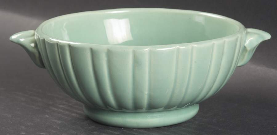 Colonial Green (Silver) Footed Cream Soup Bowl by Stangl-1