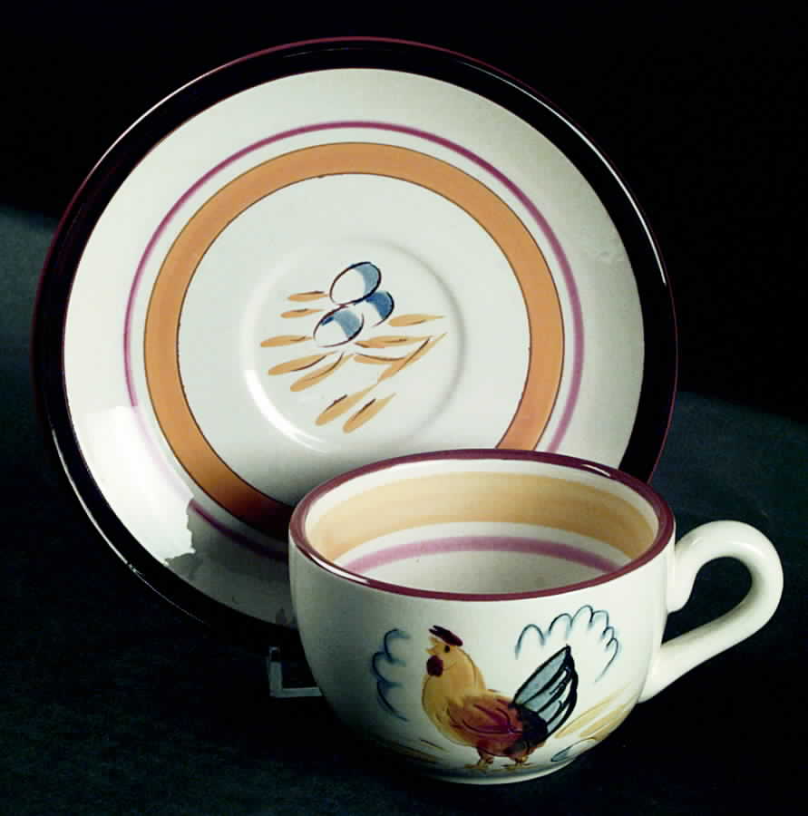 Country Life Flat Cup & Saucer Set by Stangl-1