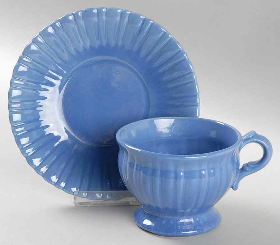 Colonial Colonial Blue (Medium) Footed Cup & Saucer Set by Stangl-1