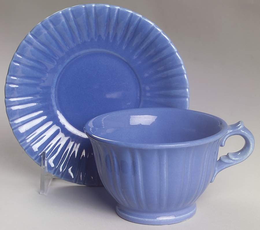 Colonial Colonial Blue (Medium) Footed Cup & Saucer Set by Stangl-1