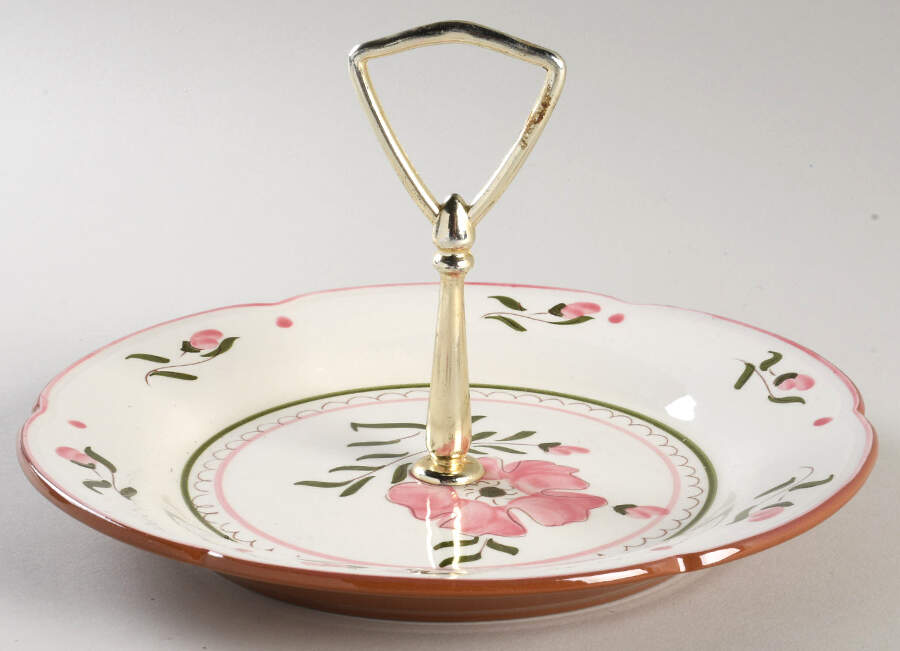 Colonial Rose Round Serving Plate with Handle (SP) by Stangl-1