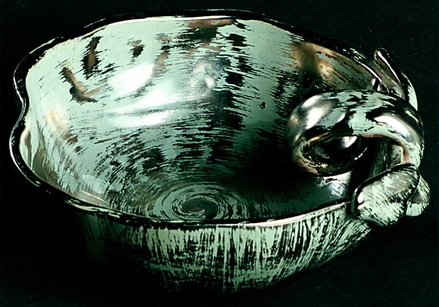 Colonial Silver (Platina) Apple Shaped Bowl by Stangl-1