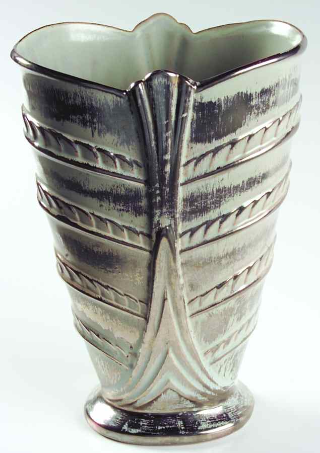 Colonial Silver (Platina) 9" Oval Vase by Stangl-1