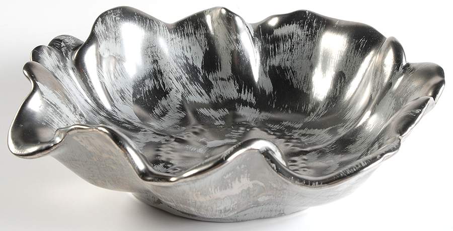Colonial Silver (Platina) 10" Flower Shaped Bowl by Stangl-1