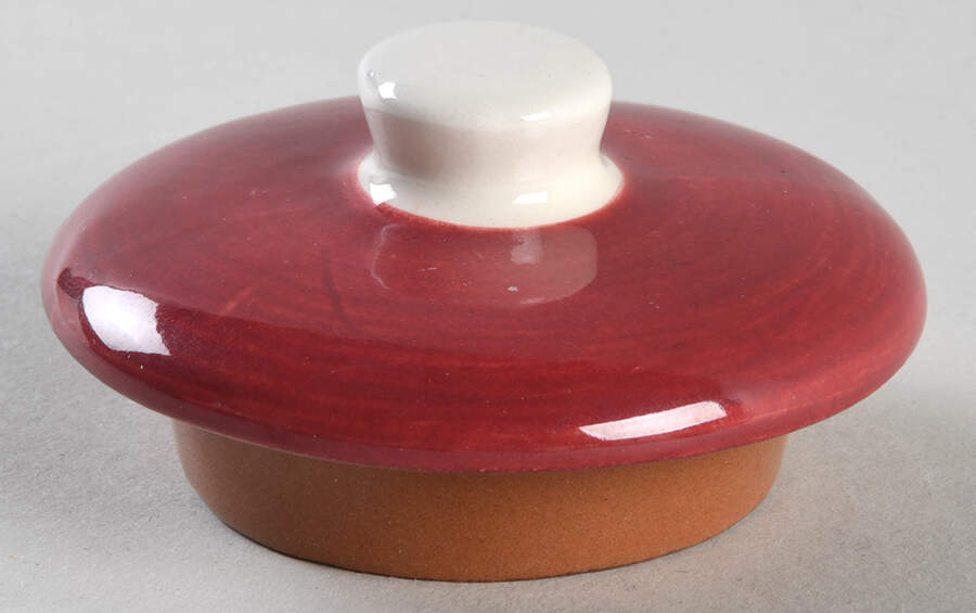 Cranberry Lid for Sugar Bowl by Stangl-1