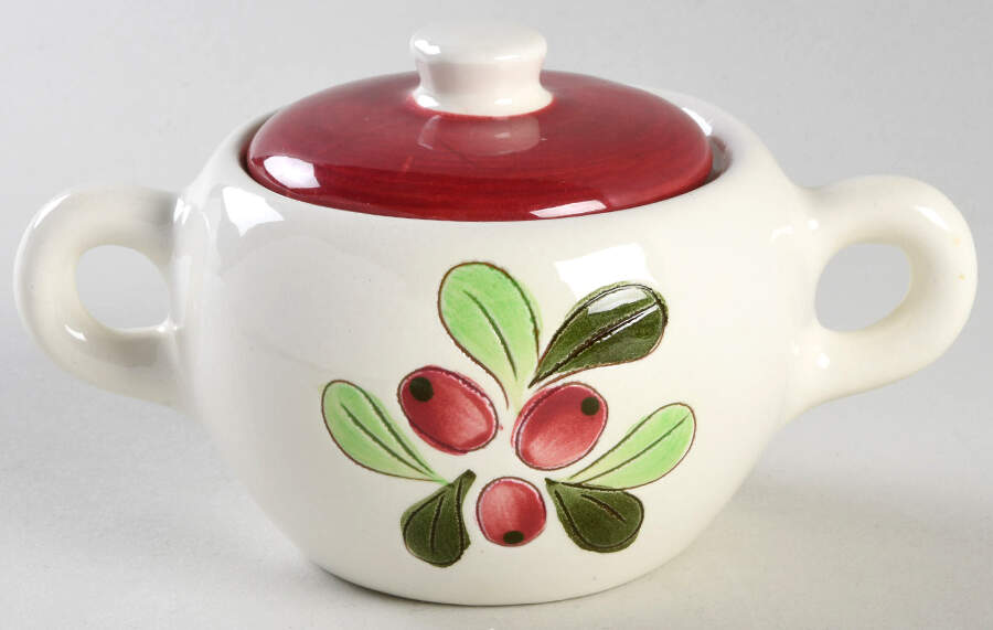 Cranberry Sugar Bowl & Lid by Stangl-1