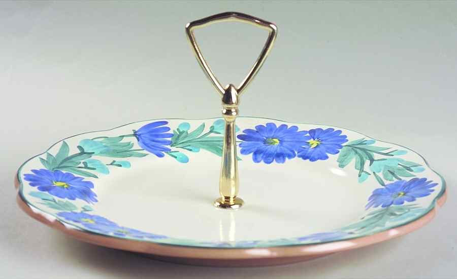 Dahlia (Brown Bottom) Round Serving Plate with Handle (DP) by Stangl-1