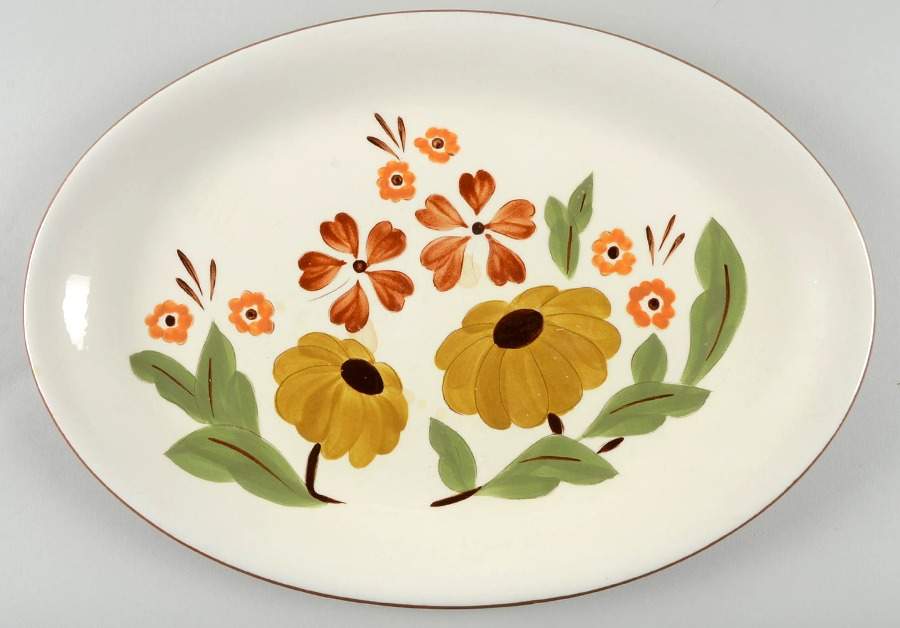 First Love 14" Oval Serving Platter by Stangl-1
