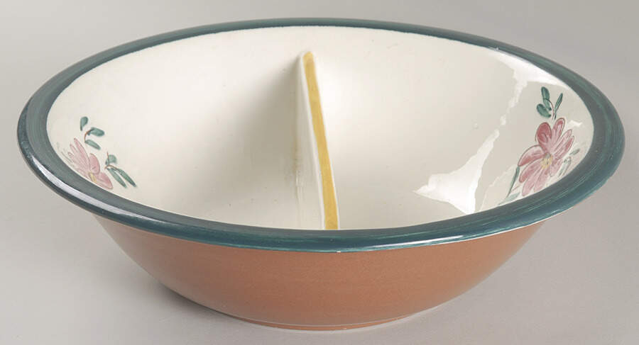 Flora 10" Round Divided Vegetable Bowl by Stangl-1