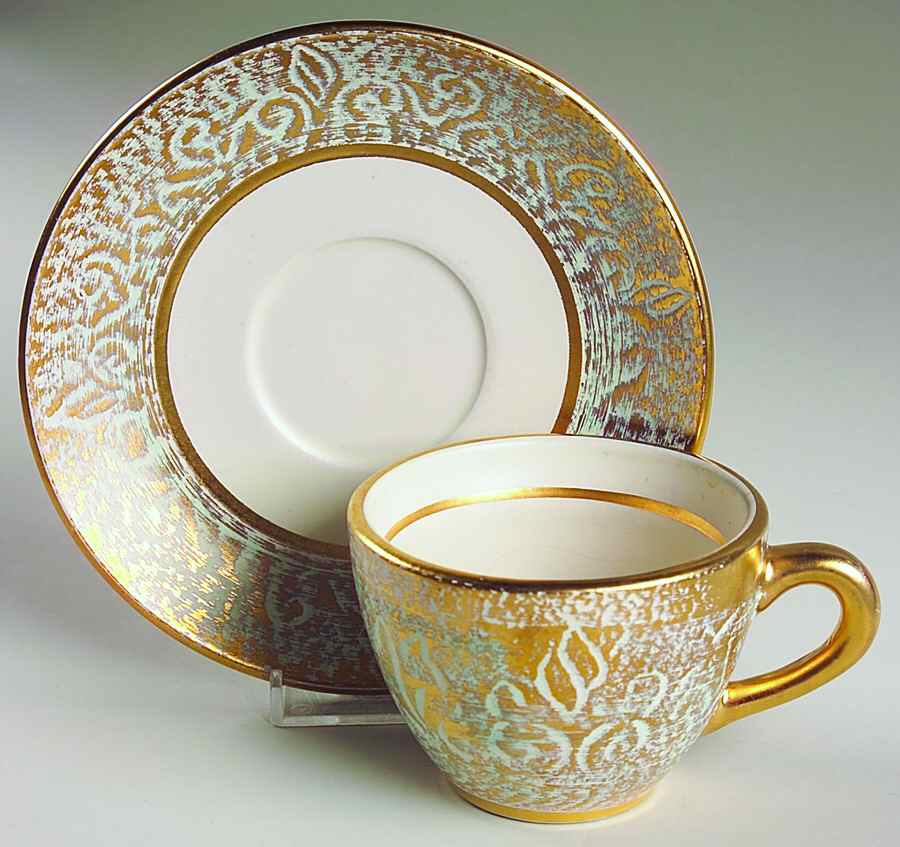Florentine Flat Cup & Saucer Set by Stangl-1