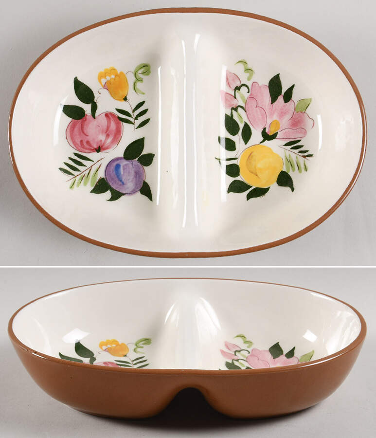 Fruit & Flowers 10" Oval Divided Vegetable Bowl by Stangl-1