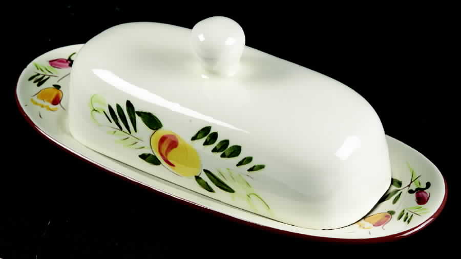 Fruit & Flowers 1/4 Lb Covered Butter by Stangl-1