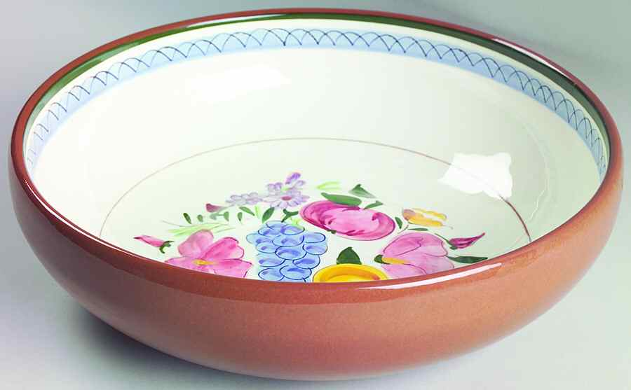Fruit & Flowers 12" Large Salad Serving Bowl by Stangl-1