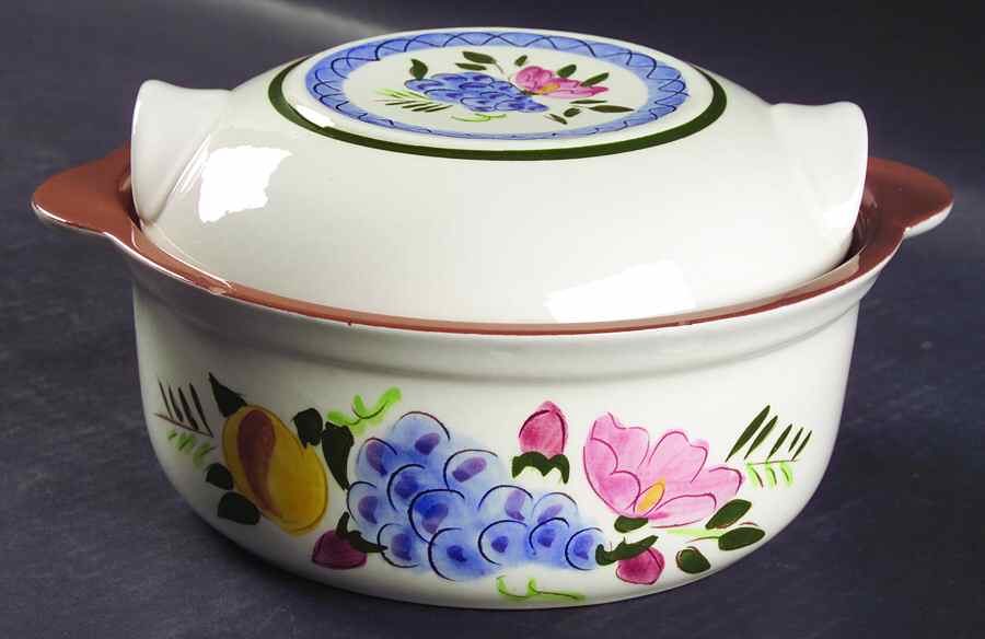 Fruit & Flowers 1.25 Qt Round Covered Casserole by Stangl-1