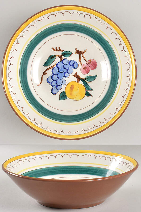 Fruit (Brown Trim) 8" Round Vegetable Bowl by Stangl-1